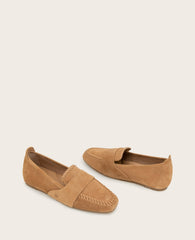 GENTLE SOULS - Sandra Suede Braid Detail Loafer Camel Suede