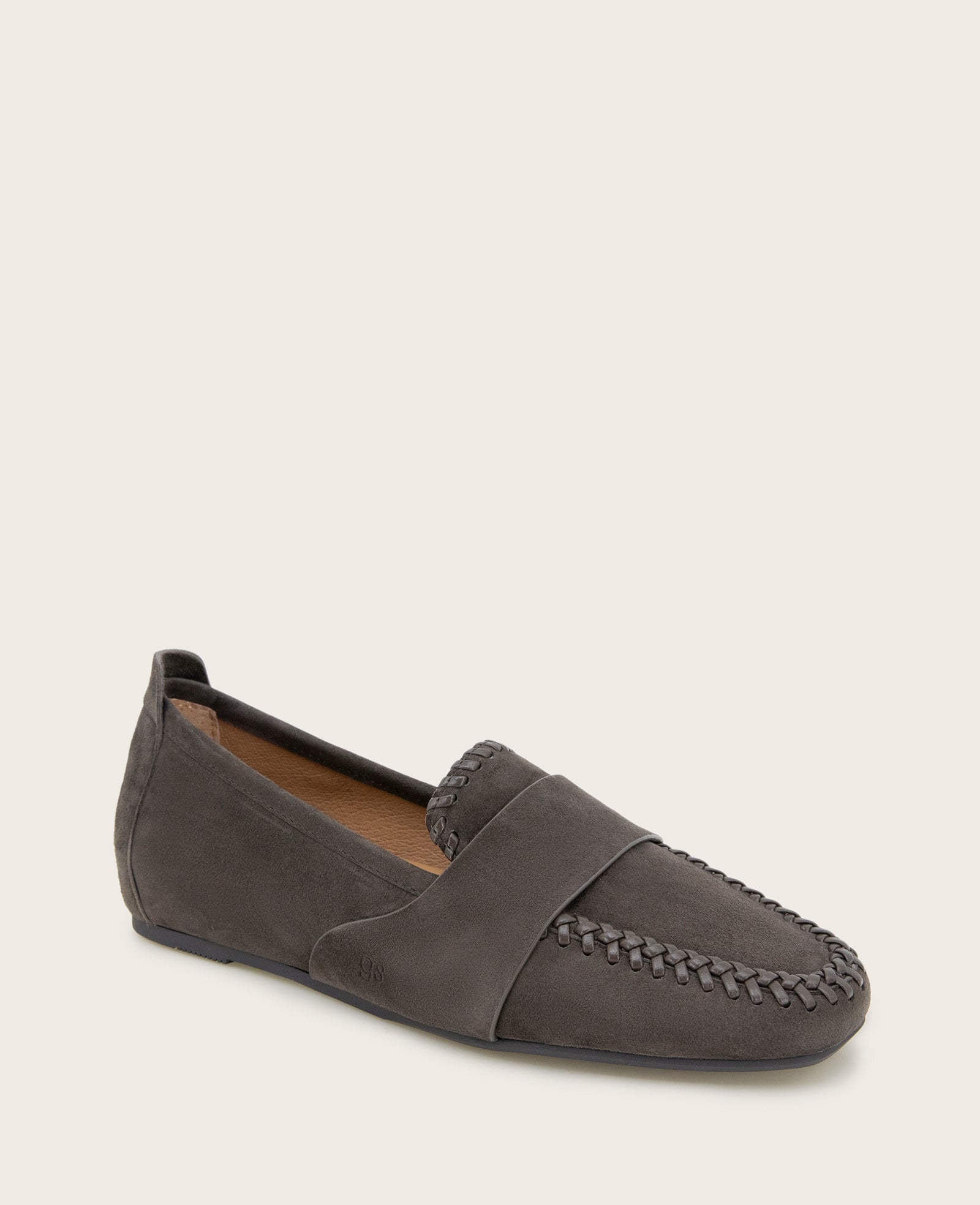GENTLE SOULS - Sandra Suede Braid Detail Loafer Brown Suede