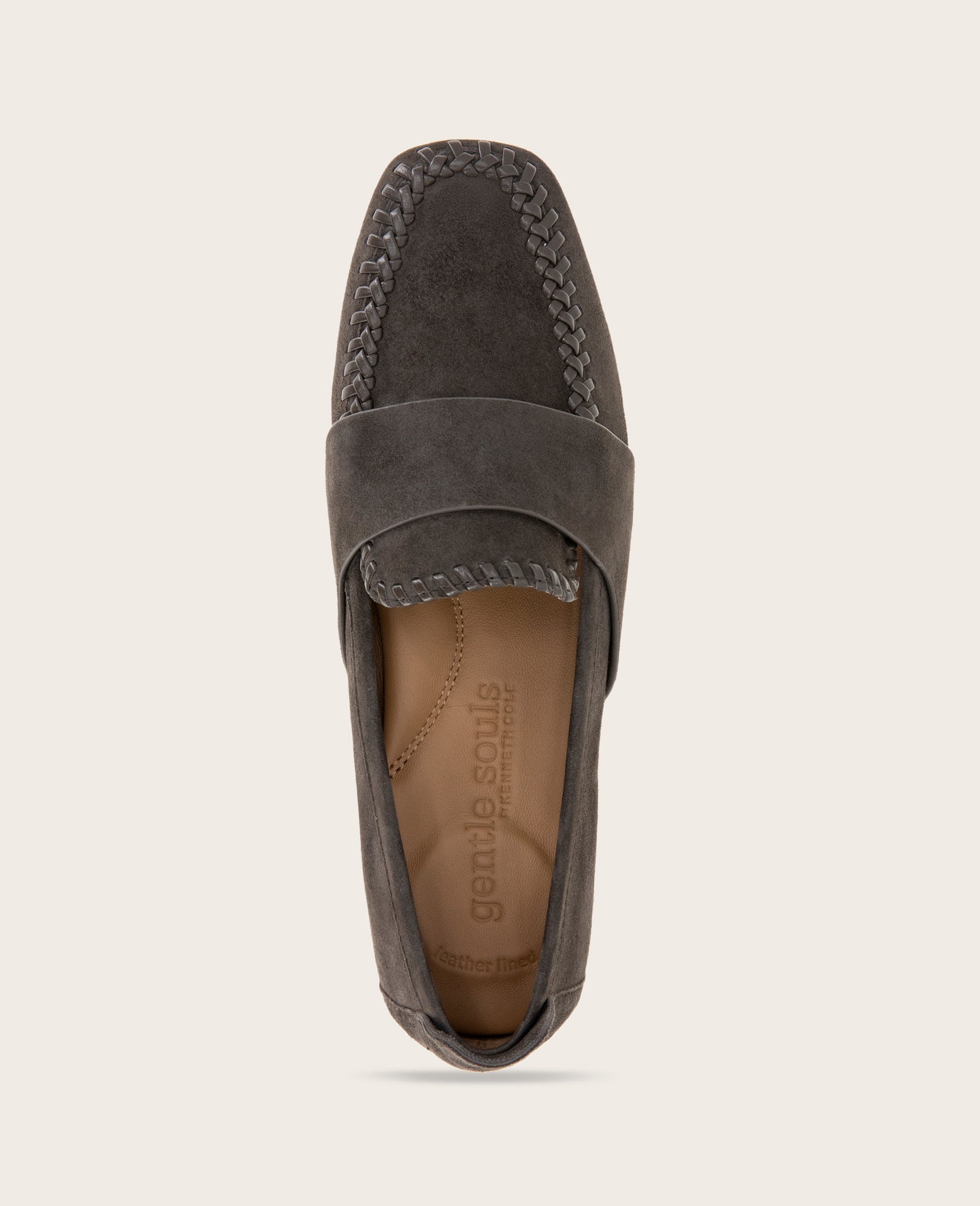 GENTLE SOULS - Sandra Suede Braid Detail Loafer Brown Suede