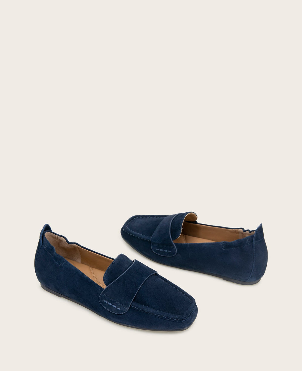 GENTLE SOULS - Sophie Suede Loafer Navy Suede