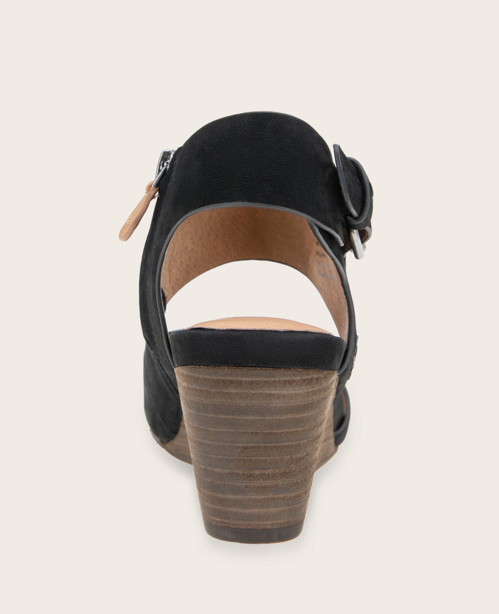 GENTLE SOULS - Tilly Nubuck Wedge Sandal Black Nubuck