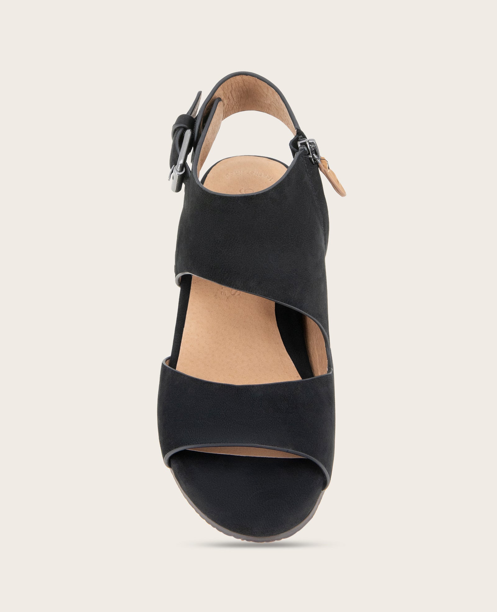 GENTLE SOULS - Tilly Nubuck Wedge Sandal Black Nubuck