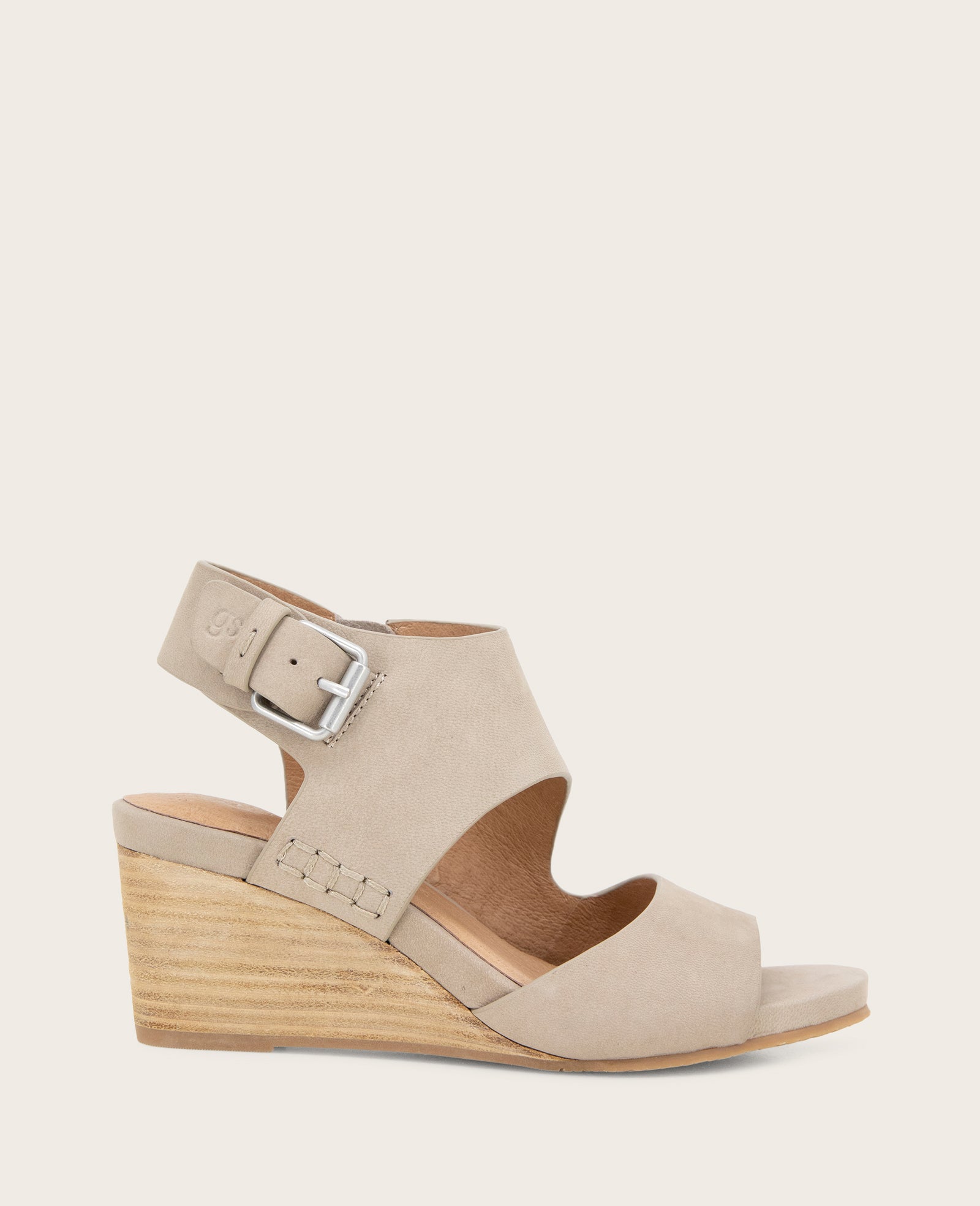 GENTLE SOULS - Tilly Nubuck Wedge Sandal Mushroom Nubuck