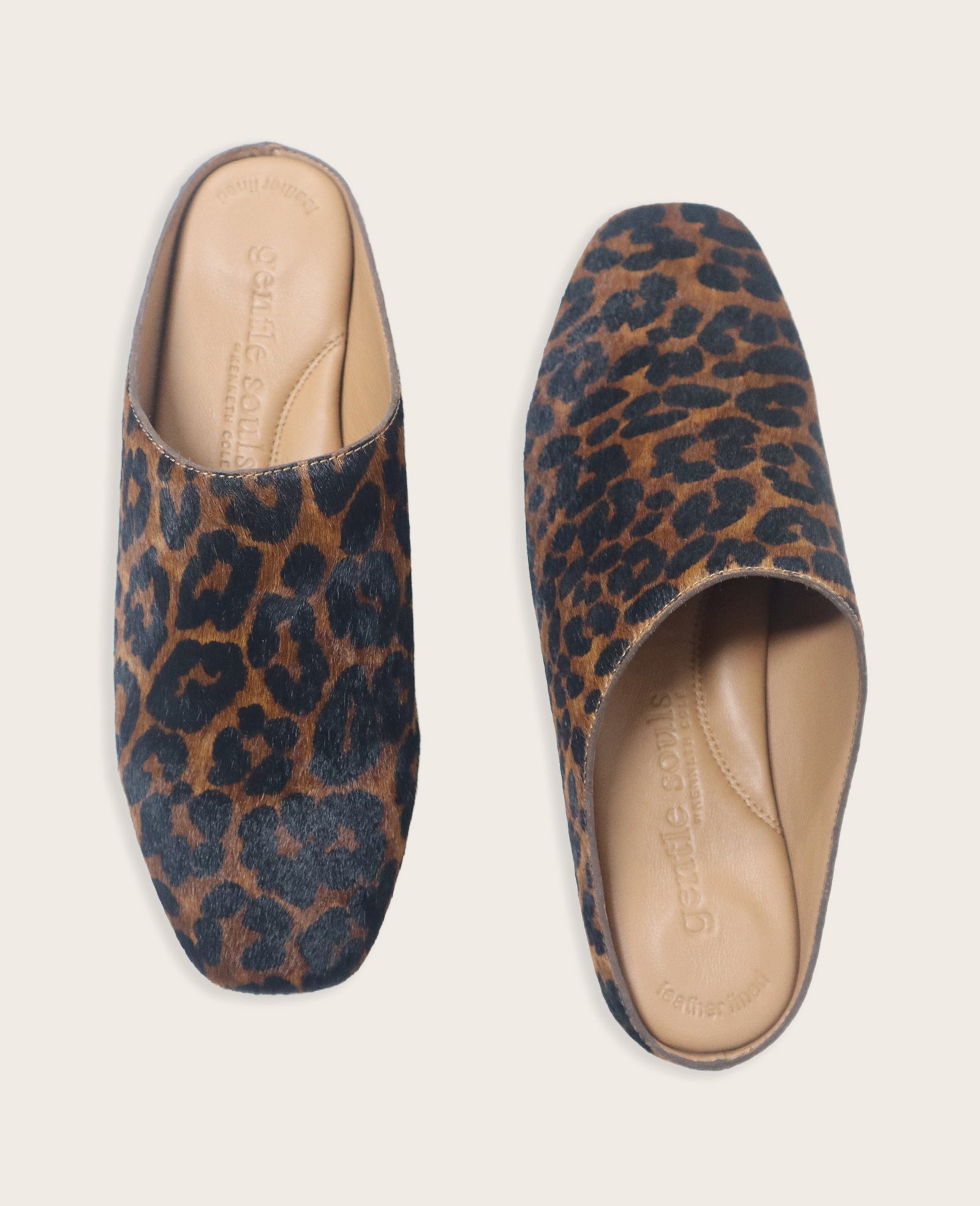GENTLE SOULS - Wanda Leopard Calf Hair Mule Flat Leopard Calf Hair