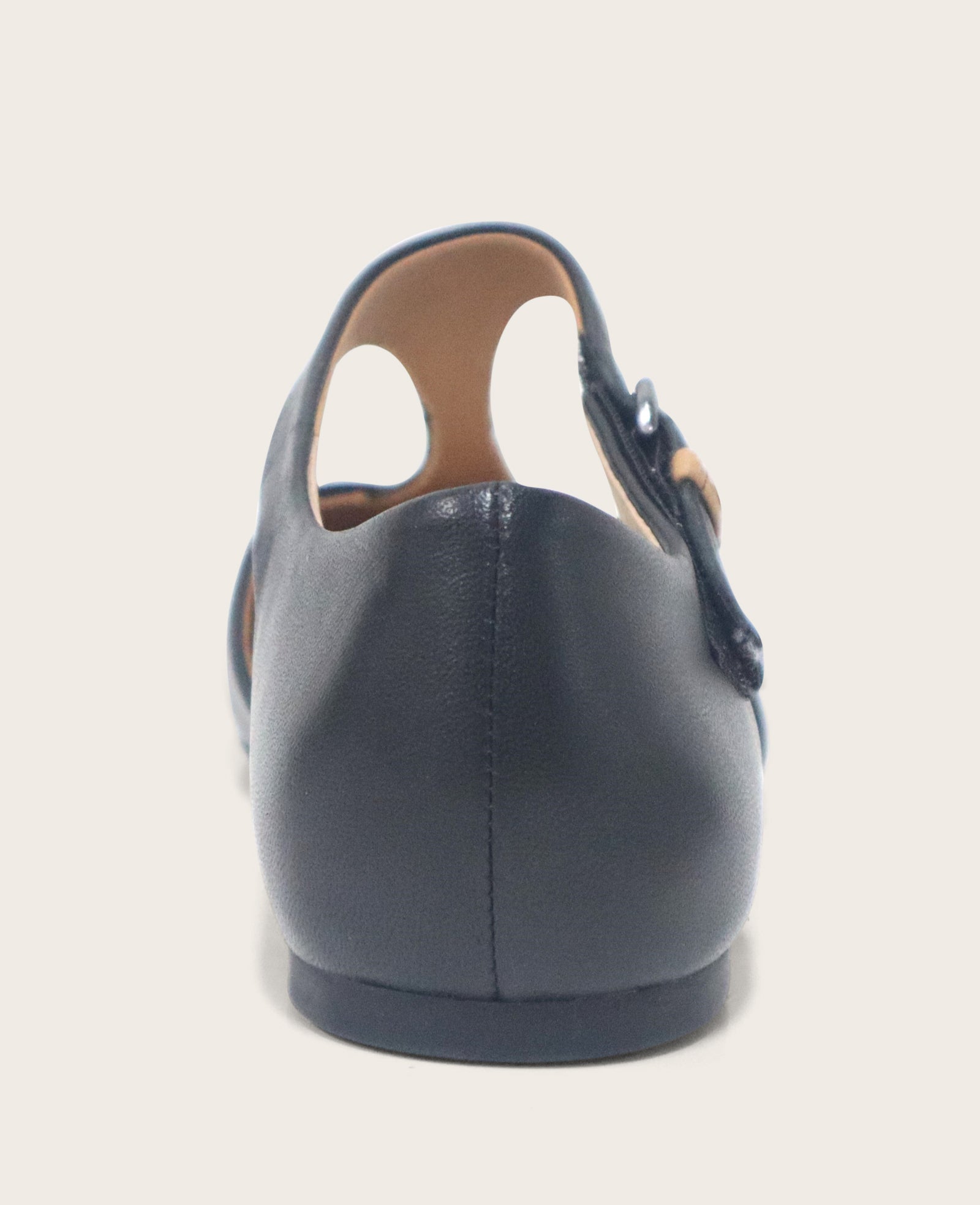 GENTLE SOULS - Wyatt Leather T-Strap Flat Black Leather