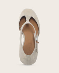 GENTLE SOULS - Wyatt Metallic T-Strap Flat Gravel Leather