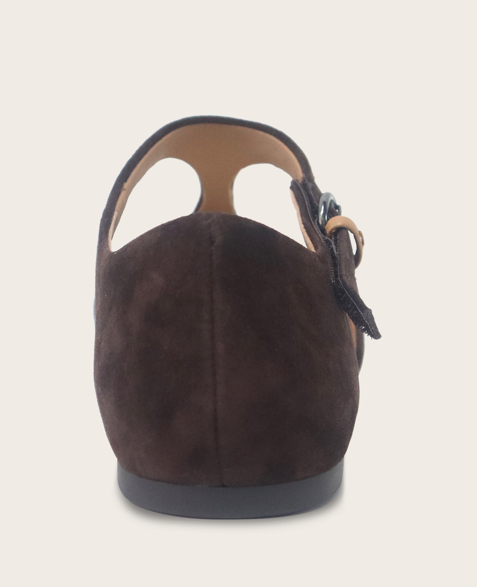 GENTLE SOULS - Wyatt Suede T-Strap Flat Chocolate Suede